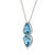 Swiss Blue Topaz Drop Dainty Necklace, Pear Cut Blue Gemstone Necklace For Sale - Image 4 of 5