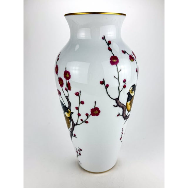 Vintage Franklin Mint Tall White Porcelain Vase For Sale - Image 10 of 12