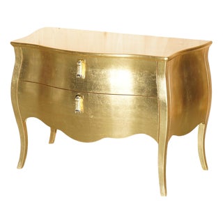 24ct Gold Leaf Canova Bombe Chest of Drawers by Fendi Casa For Sale
