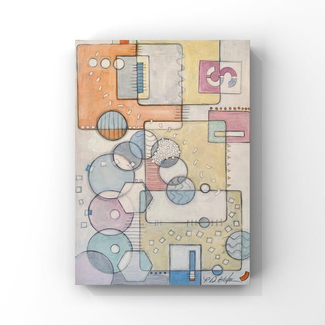 “Geo Time”, Original Geometric Abstract Painting by Paula DeStefanis For Sale - Image 12 of 12