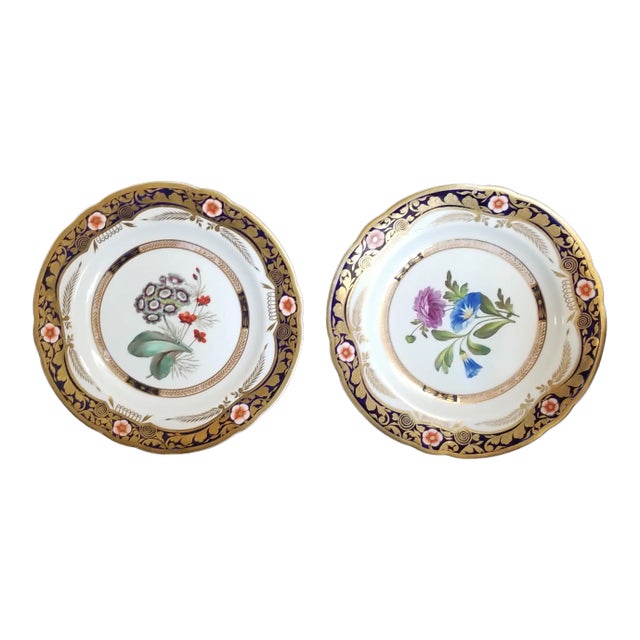Pair of Spode Botanical Plates Pattern 2789 For Sale