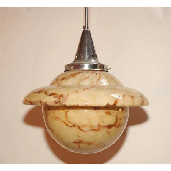 Mid 20th Century Mid 20th Century Molded Glass Light Fixture For Sale - Image 5 of 8