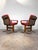 Wood 1970s Pair Red Leather/ Rosewood Framed “Siesta Arm Chairs” by Norwegian Designer Ingmar Relling for Westnofa For Sale - Image 7 of 12