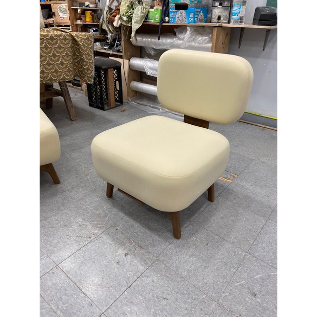 Contemporary Pair of Slipper Chairs For Sale - Image 4 of 4