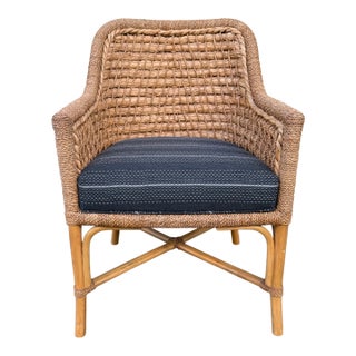 Palecek Capitola Coastal Natural Seagrass Rope Dining Arm Chair For Sale