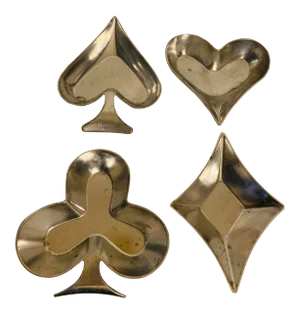 Vintage Tin/Aluminum Poker Nut Dishes- Set of 4