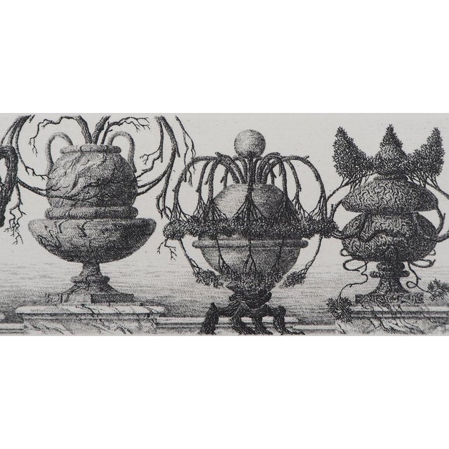 François Houtin, Balustrade of Vases, 1985, Original Etching For Sale - Image 4 of 7