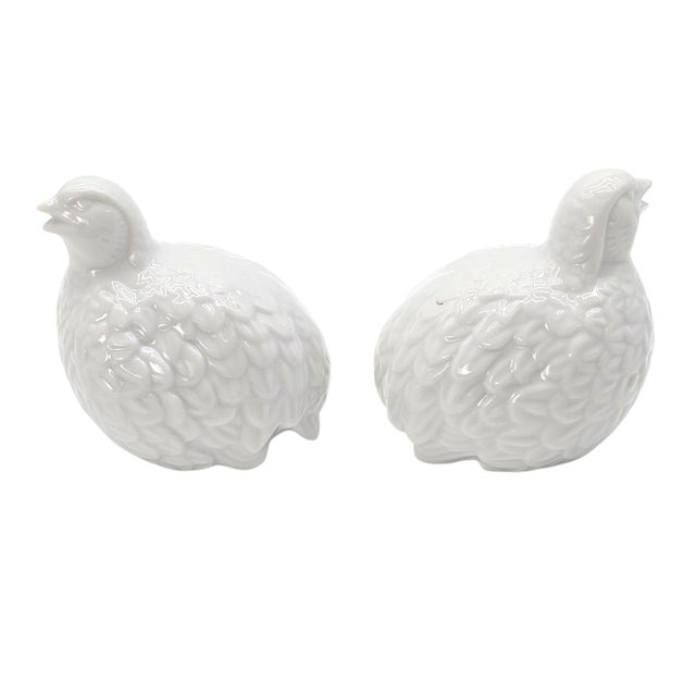 Set of Three Mid-Century Japanese White Porcelain Quail Figurines For Sale - Image 15 of 17