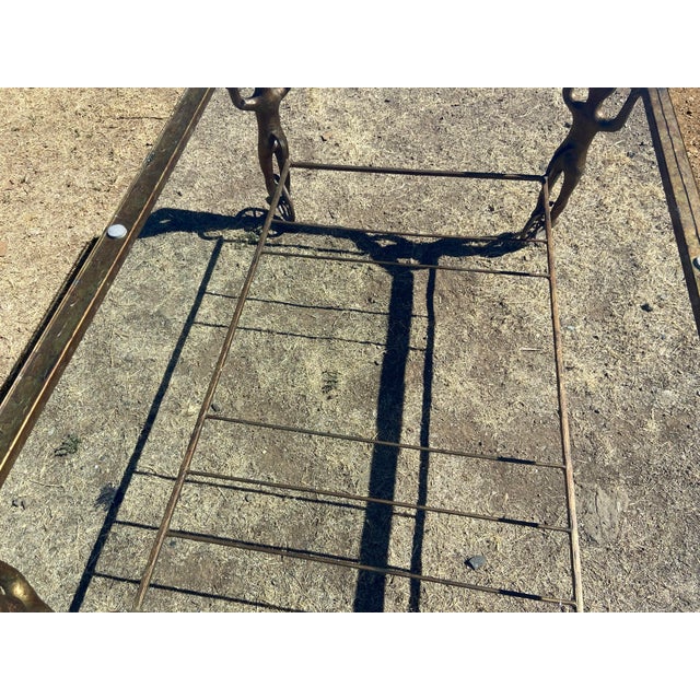 1950s Androgynous Figural Cast Iron Gueridon Coffee Table After Alberto Giacometti For Sale - Image 9 of 12