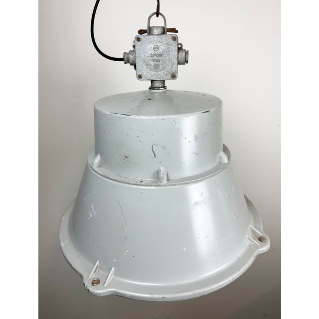 Industrial Polish Cast Aluminium Factory Pendant Lamp from Mesko, 1970s For Sale - Image 6 of 17