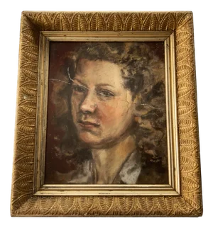 Portrait, 19th-20th Century, Paint on Paper, Framed