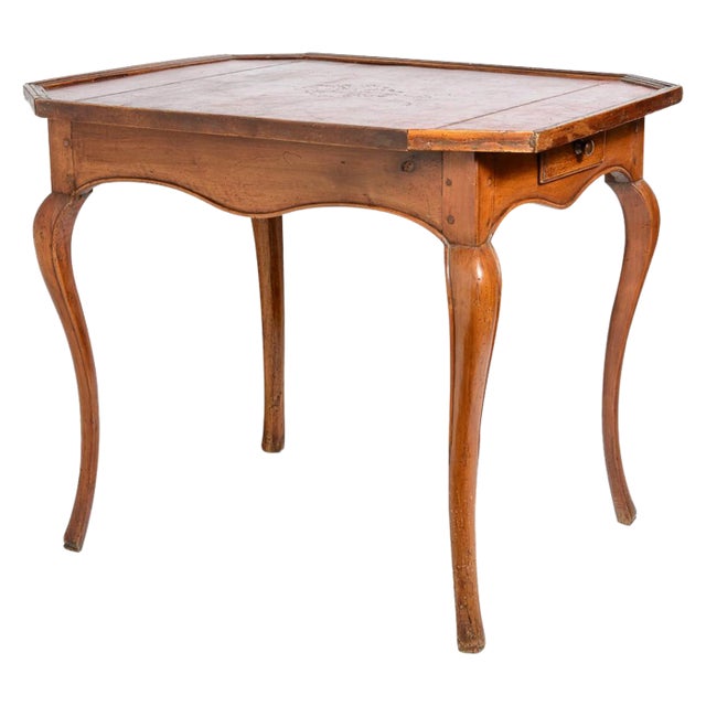 French 18Th. C. Louis XV Game Table With Red Leather For Sale