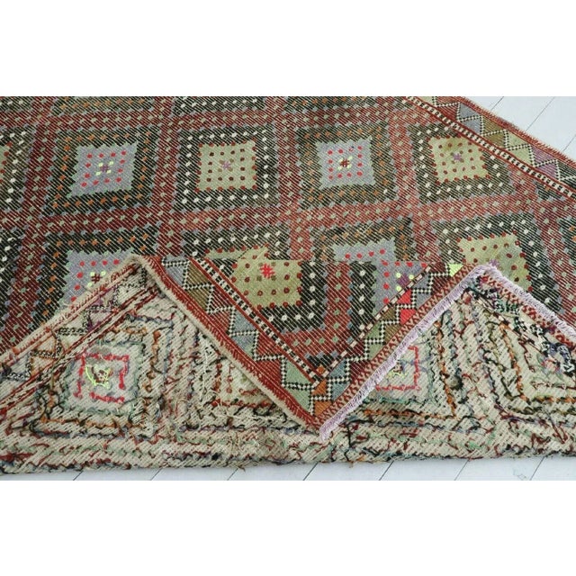 Faded Vintage Turkish Kilim Rug - 77" X 118" For Sale - Image 11 of 13