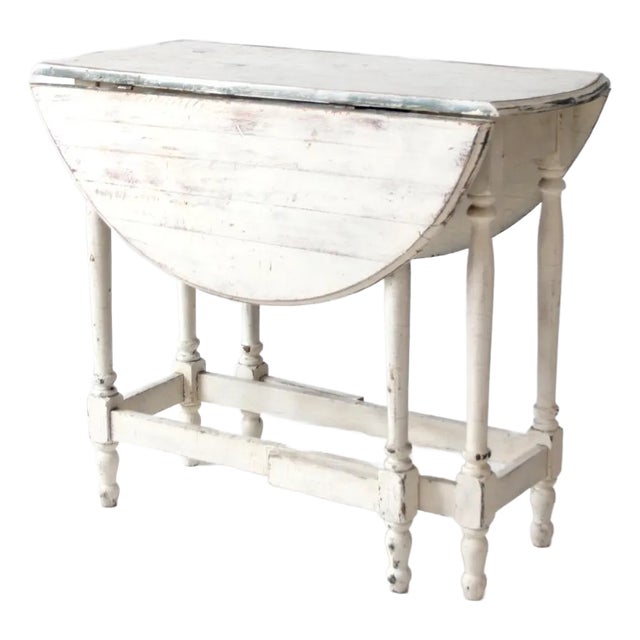 Antique White Gate Leg Table For Sale