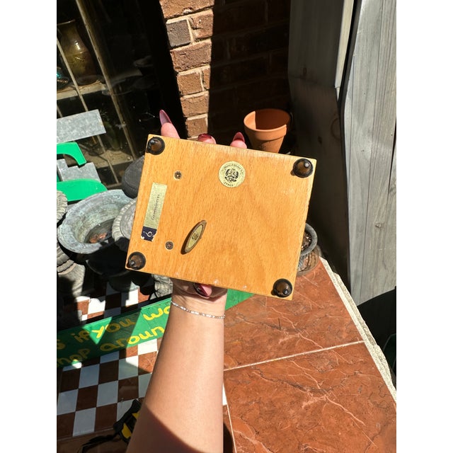 1970s Floral Wooden Jewelry Music Box, Playing Greensleeves For Sale - Image 9 of 9