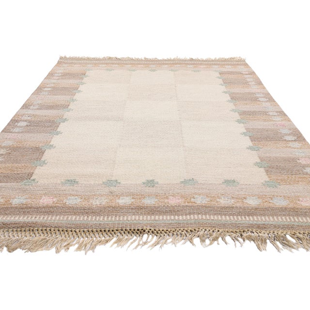 Mid-Century Modern Vintage Swedish Rollakan Rug, 04'07 X 06'08 For Sale - Image 3 of 10