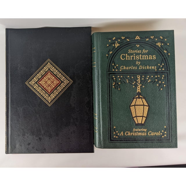 Textile Decorative Gilt Classic Books – Heritage Press Alhambra & Green Dickens, Set of 2 For Sale - Image 7 of 17