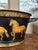 Metal Antique English Planter Jardiniere Horse Equine Black Decoupage Tole Metal C1900 For Sale - Image 7 of 18