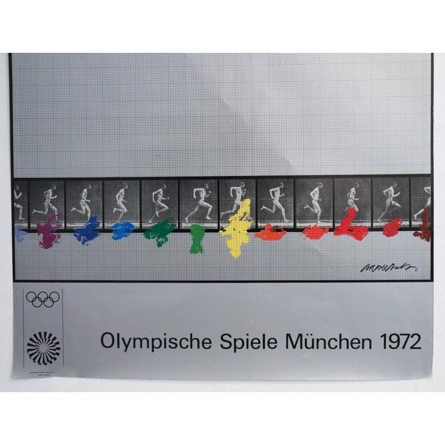 Abstract 1972 Munich Olympics Poster - Shusaka Arakawa - Silver Olympic Runners For Sale - Image 3 of 4