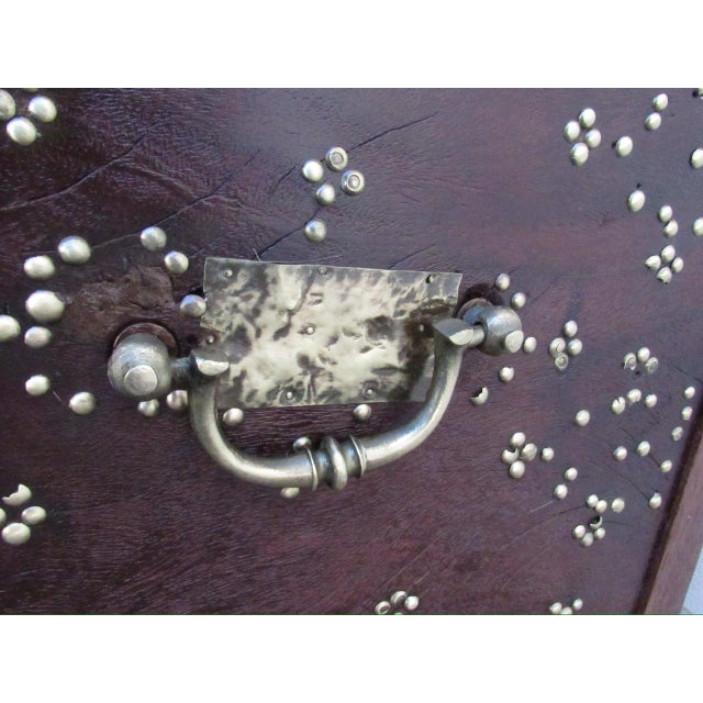 Antique Brass Adorned Zanzibar Trunk For Sale - Image 14 of 18
