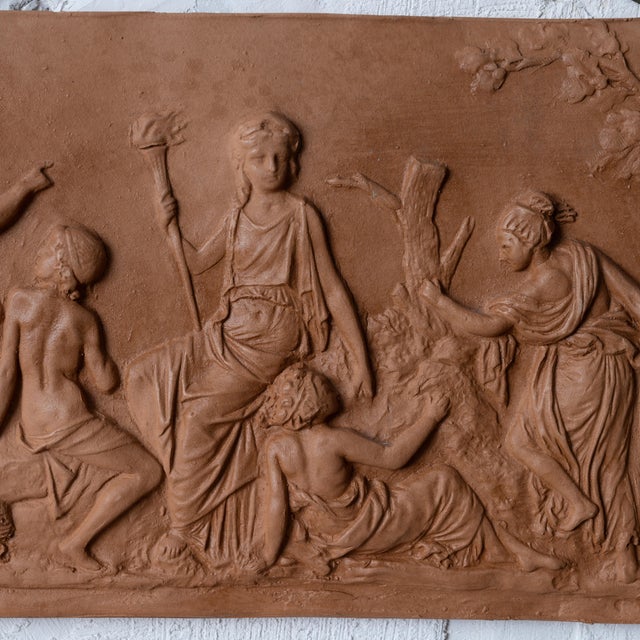 A museum souvenir copy of a Roman Relief of a goddess in terracotta. From the National Archaeological Museum Vito...
