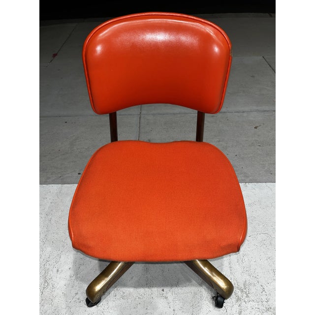 Burnt Orange Gunlocke Swivel-Tilt Desk Chair For Sale - Image 8 of 12