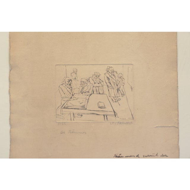 Der Träumer, Abraham Palukst, 1922, Etching with Dedication For Sale - Image 3 of 4