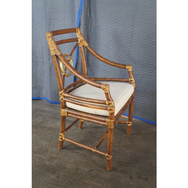 8 McGuire Mid Century Modern Boho Chic Bamboo Target Back Dining Chairs For Sale - Image 9 of 18