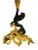 Bronze Lamp with Curled Leaf Gilded Base and Standing Lion For Sale - Image 9 of 11