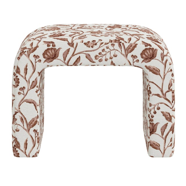 Spritely Home Lulu Waterfall Ottoman in Thea Blush For Sale - Image 4 of 5