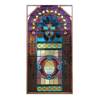 Stained Glass Window Antique Circa 1885 For Sale