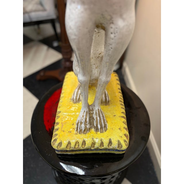 1970s Italian Terracotta Glazed Greyhound on Seated Base For Sale - Image 12 of 12
