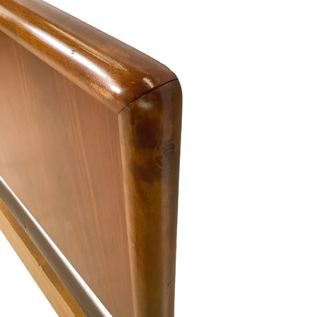 Mid-Century Modern Mid-Century Modern t.h. Robsjohn-Gibbings Style Walnut Headboard- Full For Sale - Image 3 of 12