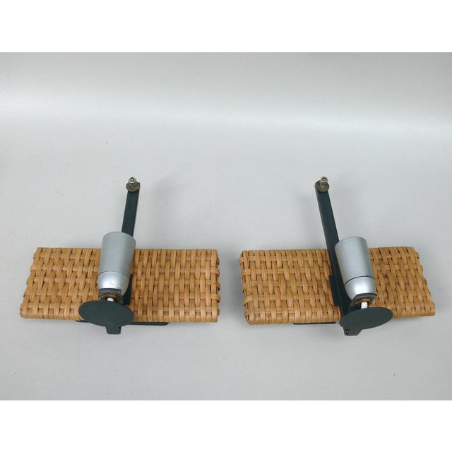 Wall Lights in Ice Glass, Rattan & Brass from Doria Leuchten, 1960s, Set of 2 For Sale - Image 18 of 18