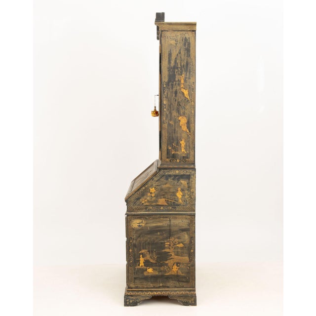 Chinoiserie Green Painted and Ebonized Secretary For Sale - Image 12 of 15