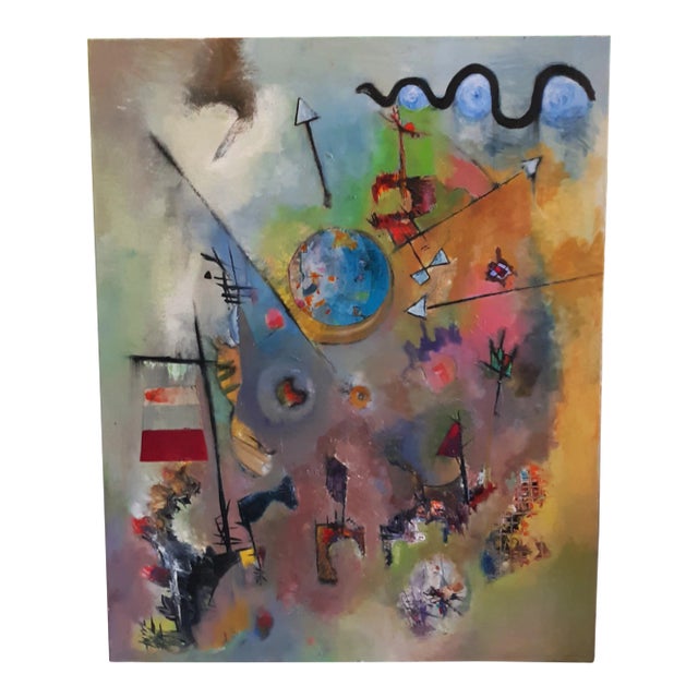 Late 20th Century Postmodern Abstract Mixed Media Acrylic Painting by Norton Wright For Sale