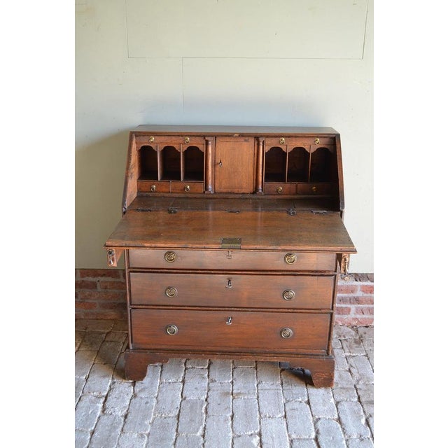 19th Century English Oak Wooden Secretary For Sale - Image 9 of 11