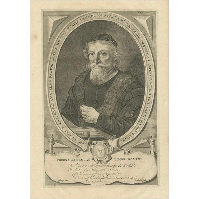Matham after Spilberg, Dutch Humanist Stephan Crachtius, 1600s, Print For Sale - Image 10 of 10
