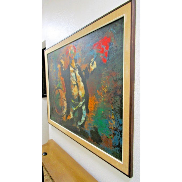 Carlo of Hollywood Anto Framed Oil on Board Painting 1960s For Sale - Image 10 of 11