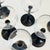Black Vintage Postmodern Black Stemmed Champagne Coupes by Luminarc, France - Set of 6 For Sale - Image 8 of 9