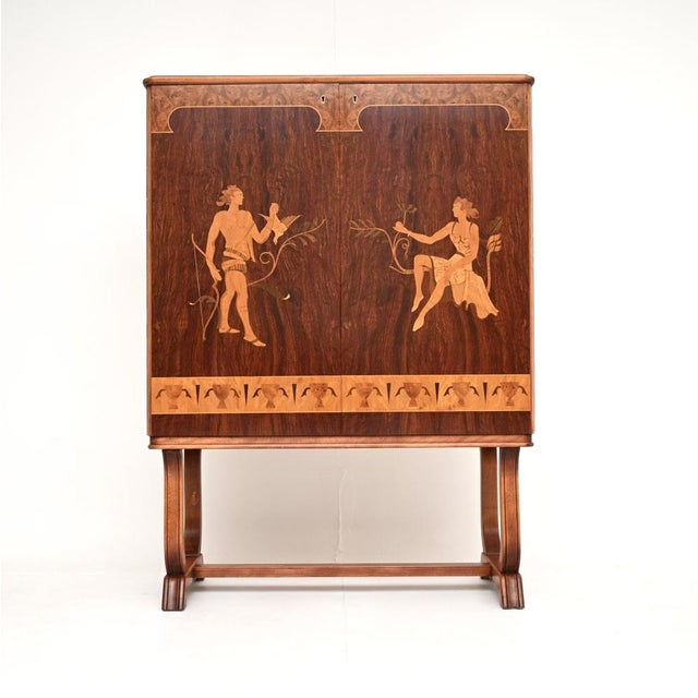 Swedish Art Deco Inlaid Drinks Cabinet, 1930 For Sale - Image 14 of 14