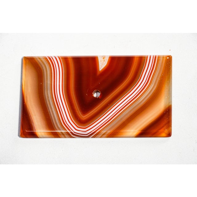 Burnt Orange Stately Polished Carnelian Agate Stone Antique Desk Ink Blotter Office Home Decor Paperweight For Sale - Image 8 of 12