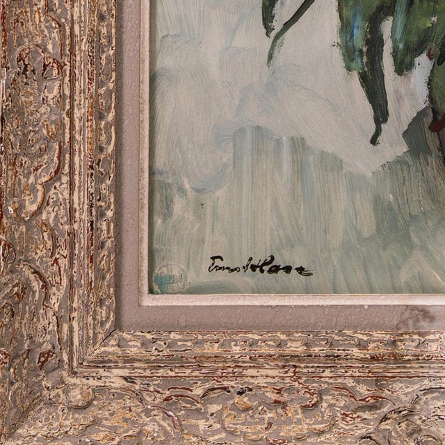 Ernst Hase (1889 Münster-1968 Münster) “Still Life with Vase” Watercolor and gouache on paper Framed with an antique...