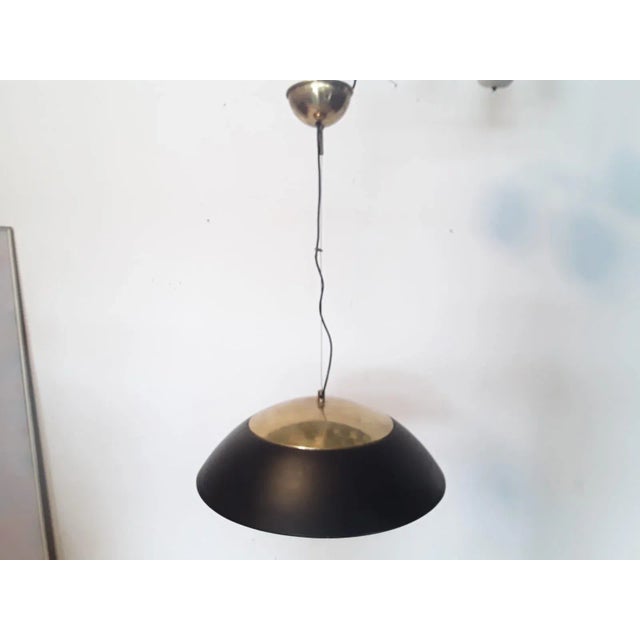 Large Black Ceiling Lamp, 1960s For Sale - Image 4 of 5