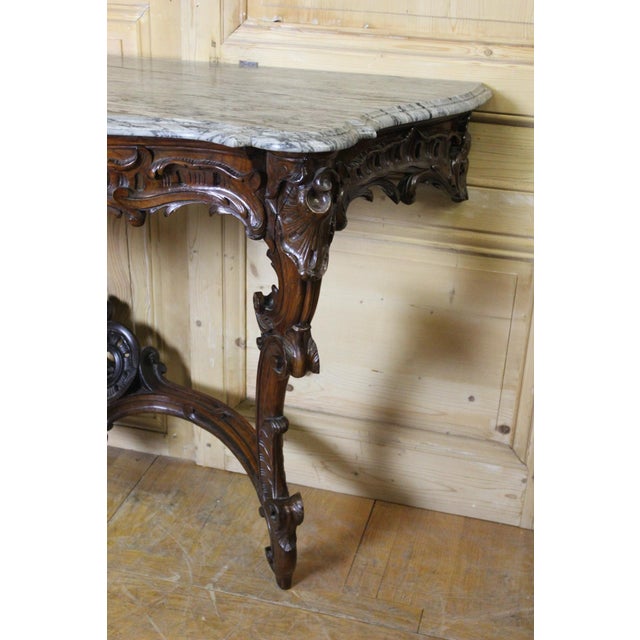 Large Louis XV Walnut Console Table, 19th Century For Sale - Image 4 of 13