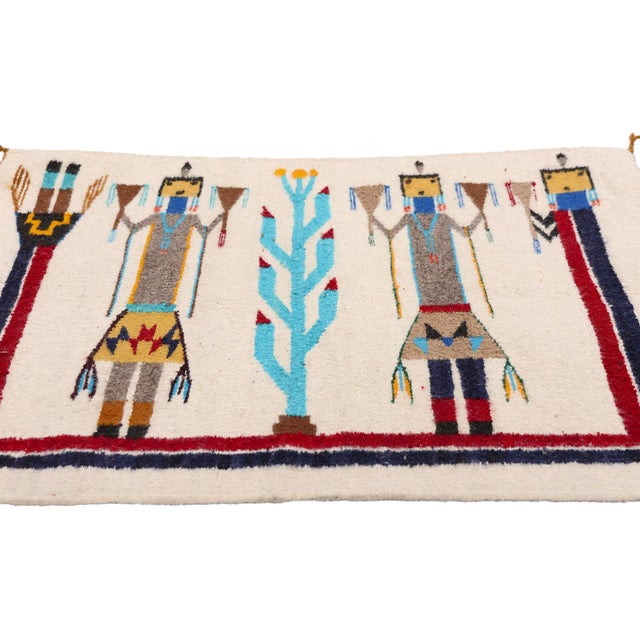 Mid-Century Modern Vintage Yeibichai Southwest Rug, 02'01 X 02'00 For Sale - Image 3 of 10