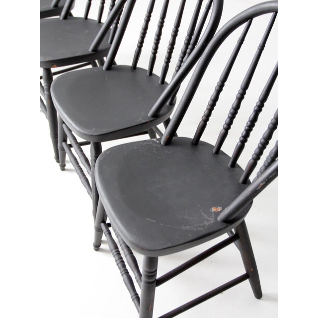 Vintage Black Spindle Back Chairs Set Of 4 Chairish