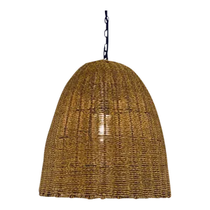 Regina Andrew Organic Modern Woven Tan Wicker Outdoor Beehive Pendant,