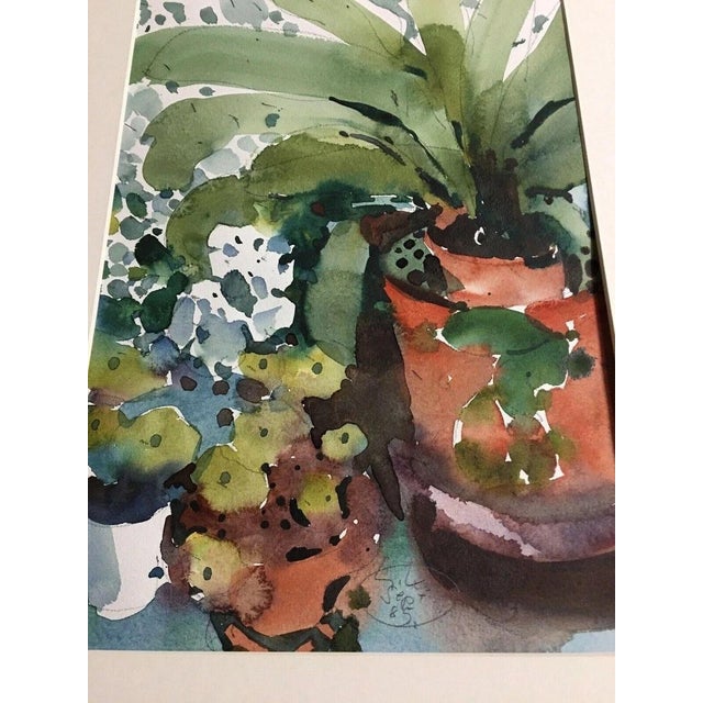 Hans Köhler, Balcony Plants, 1985, Watercolor For Sale - Image 10 of 13