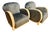 Art Deco Club Chairs in Parchment and Avion-Colored Velvet, 1930s, Set of 2 For Sale